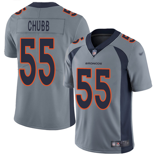 Men Denver Broncos #55 Bradley Chubb Limited Silver Inverted Legend Football NFL Jersey->denver broncos->NFL Jersey